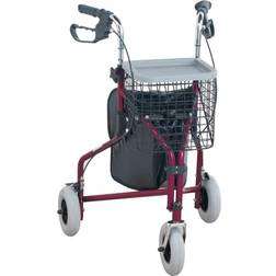 NRS Healthcare 3-Wheel Rollator Red