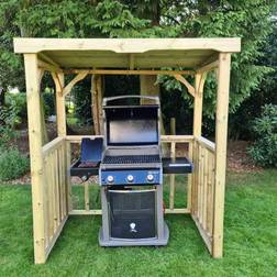 Churnet Valley Emily BBQ Hut, Covered Timber gazebo, Garden Barbecue