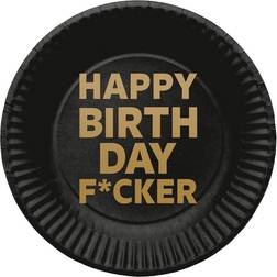 Folat Paptallerkener Happy Birthday F*cker 8-stk