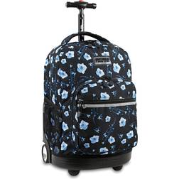 J World Sunrise 18" Rolling Backpack Night Bloom, Black Bloom