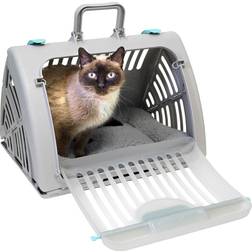 Sport Pet Sport Pet Foldable Travel Cat Carrier with A Bed Front Door