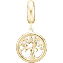 Christian Tree Of Life Charm Pendant - Gold/Transparent