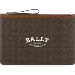 Bally Logo Stor Clutch Taske - Brun
