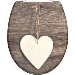 SCHÜTTE Siège De Toilette Et Fermeture En Douceur Wood Heart Imprimé