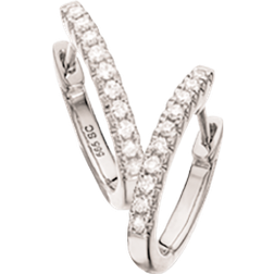 Scrouples Clip Creole Earrings - White Gold/Diamonds