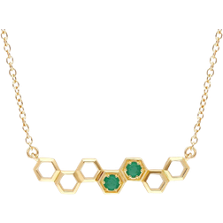 Gemondo Honeycomb Necklace - Gold/Emerald