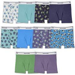 Fruit of the Loom Boys Tag Free Cotton Boxer Briefs 10-Pack