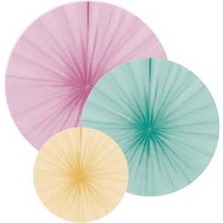 Amscan Deko-Fächer Birthday pastell 3 Stk. Farbe: Multicolor