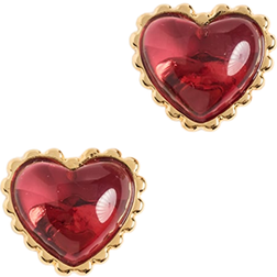 Lele Sadoughi Candy Heart Stud Earrings - Gold/Dahlia