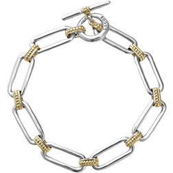 Lagos Caviar Smooth Oval Link Toggle Bracelet - Silver/Gold