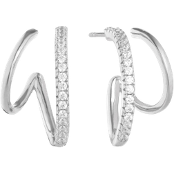 Sif Jakobs Ellera Due Piccolo Earrings - Silver/Transparent