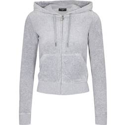 Juicy Couture Classic Velour Zip Hoodie women Grey