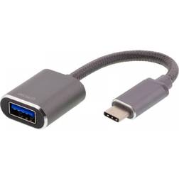 Deltaco USB-C 3.1 - USB-A OTG Adapter M-F 0.1m