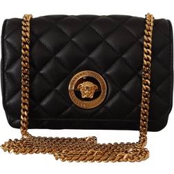 Versace Black Nappa Leather Medusa Shoulder Bag