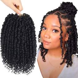 Bileaf Passion Twist Crochet Hair 10 inch 1B 8-pack