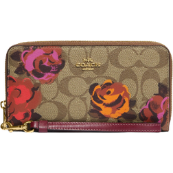 Coach Long Zip Around Wallet In Signature with Jumbo Floral Print