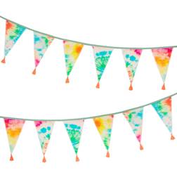 Talking Tables Tie Dye Rainbow Fabric Bunting 3m