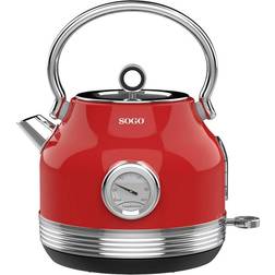 Sogo Hervidor Agua Inox Diseío Retro Rojo 1.7l -1850-2200w 26 cm