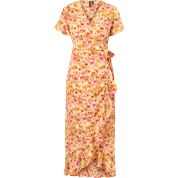 Vero Moda Henna 2/4 Wrap Long Dress - Yellow