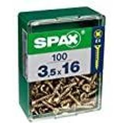Spax Lot De 100 Vis Acier Tête Fraisée Pozidriv Diam.3.5 mm x 16 mm 100pcs