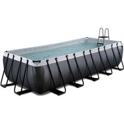 Exit Toys Pool BlackLeatherStyle 540x250x122cm inkl. filterpump & stege svart