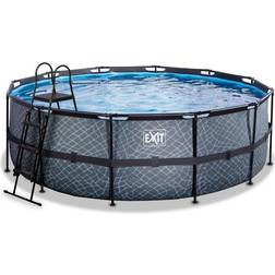 Exit Toys Piscine Stone ø427x122cm avec pompe filtrante grise