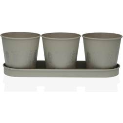 Versa Grey Triple Metal Plant Pot 11 x 33 cm