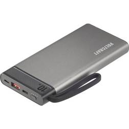 Voltcraft PB-10-PD3.0 Powerbank 10000 mAh Power Delivery 3.0 LiPo Gråsort Statusvisning