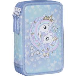 Beckmann Three Section Pencil Case Unicorn Princess Ice Blue