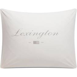 Lexington Printed Organic Cotton Poplin Örngott Grå, Vit