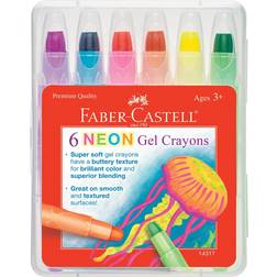 Faber-Castell Neon Gel Crayon Set 6 Twistable Gel Crayons for Kids