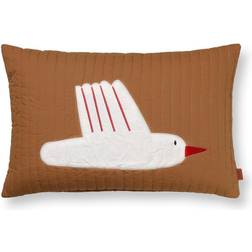 ferm LIVING Bird Quilted Cushion Komplet pyntepude Beige, Brun (60x40cm)