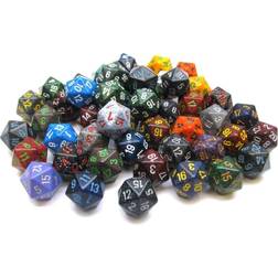 Chessex D20 Dice Assorted Loose Polyhedral (50 Dice) Speckled