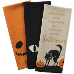 DII Halloween Hand for the Fun Cotton Printed Kitchen Towel Black