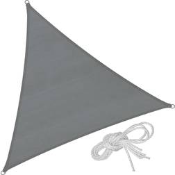 tectake Sun shade sail triangular, grey garden sun shade, garden