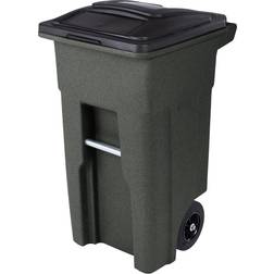 Toter 32-Gallons Greenstone Plastic Wheeled Trash Can with Lid ANA32-55410