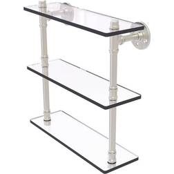 Allied Brass Pipeline Satin Nickel 3-Tier Metal Wall Mount Shelf