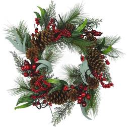 Kurt Adler Artificial Berry Leaves Wreath, Green Decoration