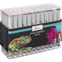 Nassau Fine Art Markers Dual Tip 48pcs White- (K-AR0105/22GE)