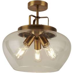 Searchlight Boule 3 Bronze Ceiling Flush Light