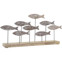 Dkd Home Decor Natur Brun Hvid Jern Mangotræ Sømand Fisk Dekorationsfigur