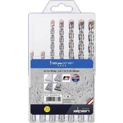 Alpen 0080700007100 Steel Concrete twist drill bit set 5 mm, 6 mm, 7 mm, 8 mm, 9 mm, 10 mm 1 Set