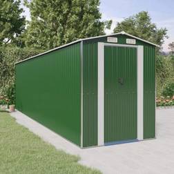 vidaXL Garden Shed Green 192x689x223 Galvanised Steel Green