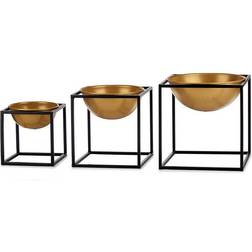 Gift Decor Set 3 Cuencos Con Soporte Cuadrado Recipiente Mezclador