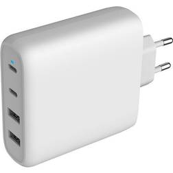 KEY Power 100W PD Vægoplader m. 2 x USB-C & 2 x USB-A Hvid