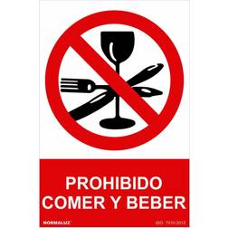 Seíal Prohibido Comer Y Beber PVC 0.7 mm 30 x 40 cm