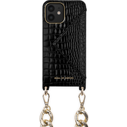 iDeal of Sweden Necklace Case iPhone 12/12PNeo Noir Croco