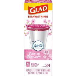 Glad Small Drawstring Trash Bags Cherry Blossom