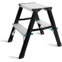 VONROC VONROC Dobbeltsidet trappestige 2 trin sammenklappelig husholdnings-/køkkenstige max. kapacitet 150kg antislip