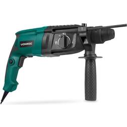 VONROC Borehammer 800W 3 Joule SDS plus Boring, hammerboring og mejsel Inkl. Nøgle til borehoved